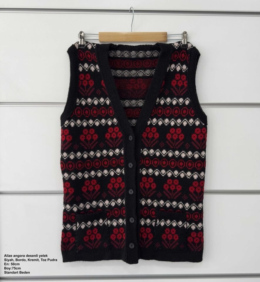 Alize Angora Desenli Yelek